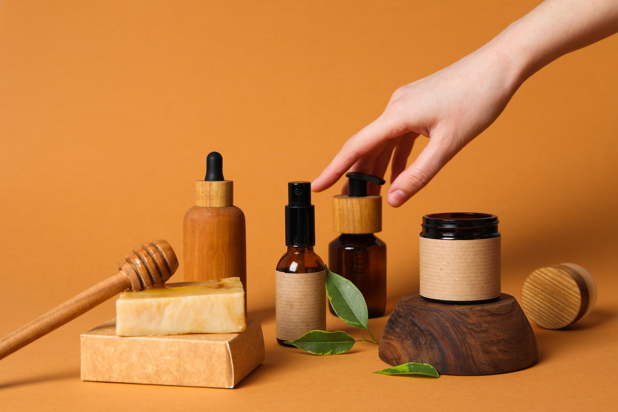 Concept of face and skin care supplies - Honey cosmetic